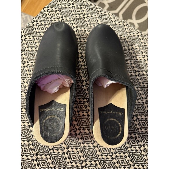 No. 6 old school high heel Clogs Size 38. Black - Picture 3 of 10